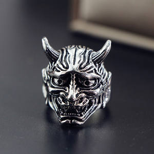Anillo De Acero Inoxidable Retro Style Cool Design Totem Geometric Men's Ring Viking Nordic Wolf Head Ring For Men - Product Image 1