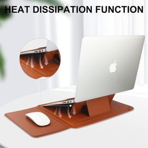 กระเป๋าใส่แล็ปท็อปแบบมีขาตั้ง วัสดุหนัง PU พร้อมฟังก์ชั่นหลากหลาย - Product Image 4