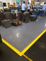 Rautenmuster 50x50 cm Rutschfeste, Verbundene PVC-Garagenbodenfliesen für Innenbereiche, 6 mm Starke Vinylbodenbeläge für Werkstätten und Grafikdesign