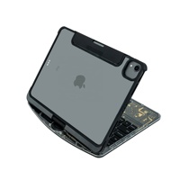 Keyboard Ajaib Touchpad Nirkabel Transparan OEM/ODM Grosir Baru, Rotasi 180/360 Derajat, 7RGB Backlit, USB-C Ultra Tipis
