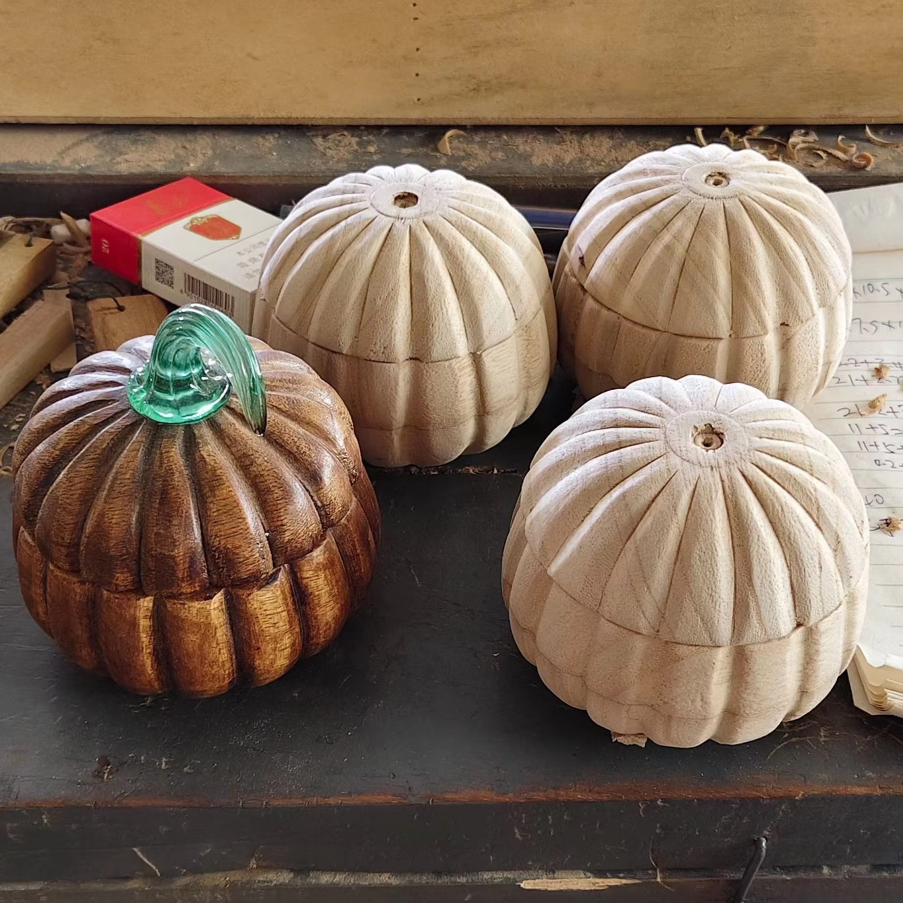 120 Piezas De Mini Adornos De Calabaza De Madera | Rebanadas De Madera