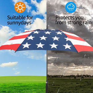 Large full print Golf Umbrella USA <b>flag</b> OEM ODM with logo high quality windproof Fashion vented strong Golfer Umbrella Wholesale - Product Image 3