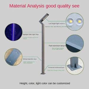 Lampadaire LED en alliage d'aluminium, étanche IP65, lumière du jour 5000K, éclairage extérieur, durée de vie 30000H, distribution de type III, solaire - Product Image 4