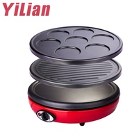 Nouvelle Machine de Cuisson Électrique Portable de Luxe Rouge Automatique 1000W Économe en Énergie pour Pizzas, Crêpes et Pancakes Antiadhésive