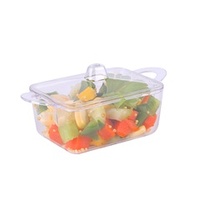 Mini bol en forme de casserole PLA BIO-Couvercles et cuillères inclus Tasse à dessert de 2 onces Bol de service Bol à collation réutilisable