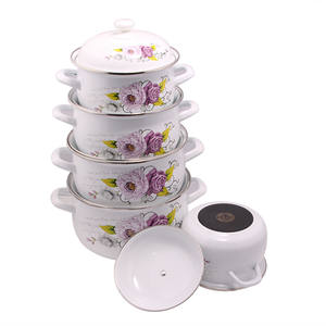 Juego de utensilios de cocina de 18-26cm, juego de cubierta de olla, cazuela, esmaltada, color verde, buen diseño - Product Image 6