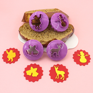 4 cái hai mặt giáng sinh Cắt Bánh Quy Tự Làm mô phỏng nướng trang trí đặt bánh khuôn ép nhựa kim loại cung cấp trực tiếp - Product Image 3