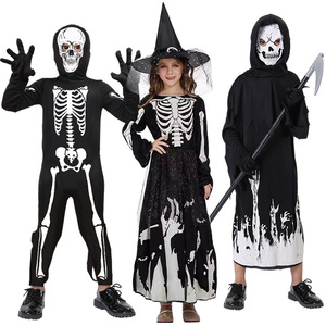 Disfraz Infantil para Actuaciones Escénicas COS, Vestido Luminoso con Forma de Guadaña y Calavera, Disfraz para Fiesta de Todos los Santos - Product Image 2