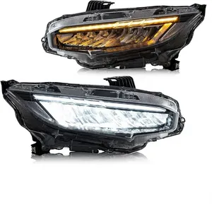Nouveaux phares LED de 10e génération pour Civic 2016-2021 Type <span class=keywords><strong>R</strong></span> berline/coupé/hatchback, animation dynamique et éclairage respirant - Product Image 2