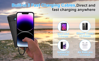 Chargeur de voyage portable batterie pliable prise ca chargeur mural et câble intégré banque d'alimentation 2 en 1 10000mAh