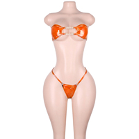 Tenues de scène pour adultes, costumes de club, ensembles de vêtements de performance en similicuir verni à logo personnalisé, deux pièces