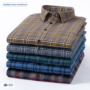 Camicia da uomo a quadri in cotone 100% tinta in filo traspirante Anti Anti-rughe ad asciugatura rapida Anti-Pilling abitudini Homme ODM servizio nuove condizioni - Product Image 4