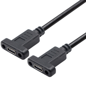 Cable USB-C Hembra-Hembra Personalizado para Montaje en Panel con Orificio para Tornillo, Cubierta de PVC, Blindaje de Lámina, Conductores Chapados en Oro, Durabilidad Ilimitada para Computadora - Product Image 2
