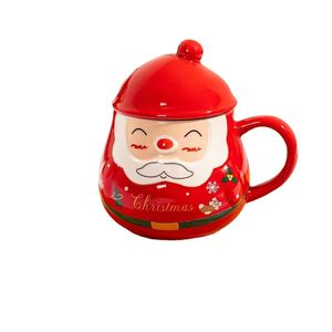 Vente en gros de tasses à café en céramique de Noël créatives pour couples, motif Père Noël, 380 ml, compatibles lave-vaisselle et micro-ondes - Product Image 1