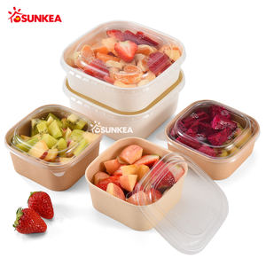 Cuenco Rectangular de Papel Kraft para ensalada, Rectangular, con tapa - Product Image 2