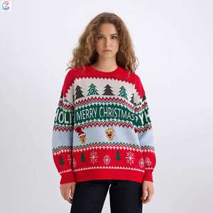 Suéter de fábrica de nuevo diseño de puente de Navidad cuello redondo Jacquard feo fabricante de Navidad - Product Image 1