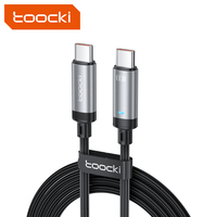Toocki grosir kabel pengisi daya cepat, kabel pengisian daya USB C ke USB-C 0.5m/1m/2m PD100W untuk ponsel