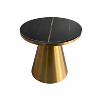 Table basse ronde de luxe en acier inoxydable doré titane, mobilier moderne pour salon