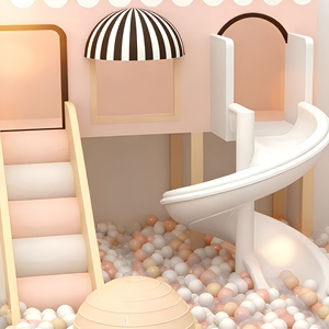 Structure de jeu intérieure pour tout-petits : Ensemble de jeu souple coloré avec toboggan en spirale et <span class=keywords><strong>piscine</strong></span> à balles, équipement de jeu souple à thème pour enfants - Product Image 3