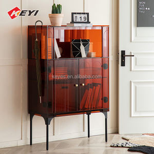Armoire autoportante à portes coulissantes en acrylique pour couloir et entrée <span class=keywords><strong>Buffet</strong></span> de rangement pour le salon-Présentoirs - Product Image 3