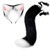 2025 Offre Spéciale Halloween mascarade Cosplay fête fausse fourrure renard fourrure queue Therian queues loup chat oreilles et queue ensemble