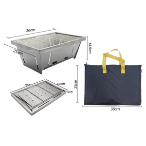 Grill de table IGT portable en acier inoxydable, pliable, pour barbecue, menu grill, cuisinière pour le camping en plein air, pour grillades au charbon de bois - Product Image 2