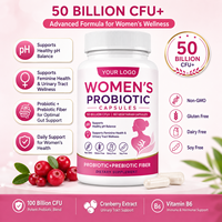 Capsules Probiotiques pour Femmes 50 Milliards de UFC Soutien à la Santé Vaginale et Urinaire Fibres Prébiotiques |   Capsules végétariennes