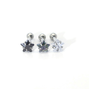 Star Zircon <b>Stud</b> <b>Earrings</b> Stainless Steel Silver Gold Rose Gold Prong Setting Ear Cartilage Jewelry Party Fashion Piercing - Product Image 4