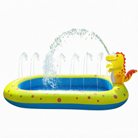 Aufblasbarer Dinosaurier-Kinderpool aus PVC für Garten, Rasen und Strand - Wassermatte und Spaßiges Wasserspielzeug für den Sommer