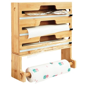 Distributeur de <span class=keywords><strong>film</strong></span> alimentaire 4 en 1 avec coupe-<span class=keywords><strong>film</strong></span> <span class=keywords><strong>et</strong></span> porte-serviettes en papier, distributeur de papier aluminium, support de rangement, outil de cuisine - Product Image 1