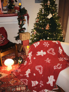 Coperta natalizia essenziale lavorata a maglia con atmosfera festosa, morbida e confortevole adatta alle famiglie <span class=keywords><strong>krs</strong></span> - Product Image 5