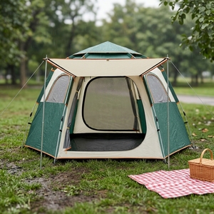 Tenda da Campeggio Grande per 5-8 Persone, Doppio Strato Impermeabile 2000mm, Tenda Familiare da Esterno con Ampio Vestibolo e Tettoia Parasole - Product Image 1