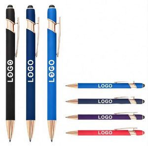 ปากกาลูกลื่นโลหะยางนิ่มแบบขายส่ง สำหรับโปรโมชั่น พิมพ์โลโก้โฆษณา - Product Image 1