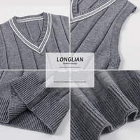 Gilet tricoté color block pour homme 2026, débardeur ample style preppy sans manches, vente en gros transfrontalière ODM