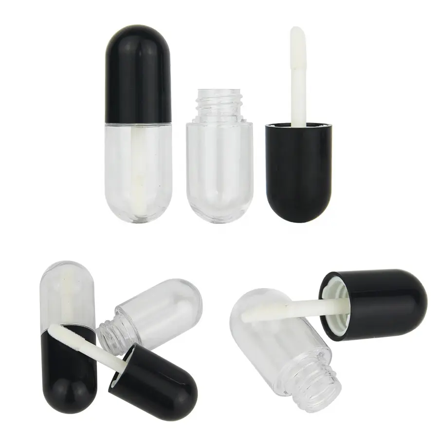 Creative round random combination makeup plastic lipgloss bottle empty clear lip gloss cosmetic container packaging tube