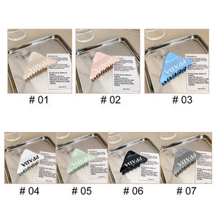 Pince à cheveux triangulaire en acétate, pince à cheveux requin, 7 cm, couleur unie, lettre simple, pinces pour filles, pinces à cheveux délicates - Product Image 5
