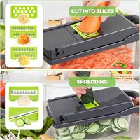 Fabrieksgroothandel Keukenaccessoires 14-in-1 Voedselsnijder Groente-uien snijder Mandoline Snijder Multifunctionele Groentesnijder