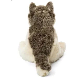 卸売かわいいハスキーぬいぐるみぬいぐるみオオカミのおもちゃ自由な形を変える赤ちゃんソフトハスキーぬいぐるみ卸売ソフトウルフワイルド