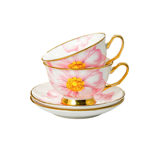 Offre Spéciale : Ensemble de Tasses à Café Européennes et Service à Thé de l'Après-midi – Céramique Haut de Gamme Exquise, Tasses et Soucoupes à Thé Rouge Anglais pour la Maison et le Bureau - Product Image 1