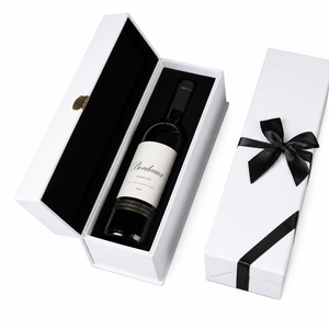 Premium <b>Foldable</b> Magnetic Wine Gift <b>Box</b> Luxury Rigid Paper Packaging Custom Logo for Single Bottle Whiskey Red Wine - Product Image 1