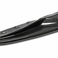 Lèvre de pare-chocs avant monobloc en fibre de carbone sergé brillant personnalisée avec trous de fixation, séparateur de lèvre avant automobile