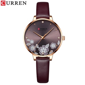 Wholesale curren 9081 3atm Water Resistant Woman Quartz <b>Watches</b> Genuine Leather Strap Ladies Wrist <b>Watch</b> - Product Image 2