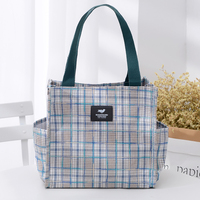 Sac fourre-tout imperméable à carreaux et fleurs, capacité moyenne, doublure TC, taille personnalisée pour les trajets quotidiens, sac à lunch, usage décontracté