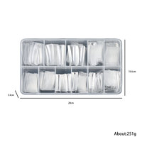 504pcs embouts d'ongles courts de canard 12 tailles emballés boîte claire demi-couverture large embouts d'ongles pour l'extension