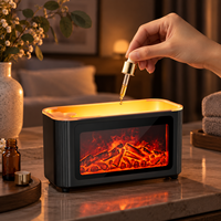 Diffuseur d'huiles essentielles intelligent à ultrasons, silencieux, avec simulation de flamme à sept couleurs, humidificateur intelligent