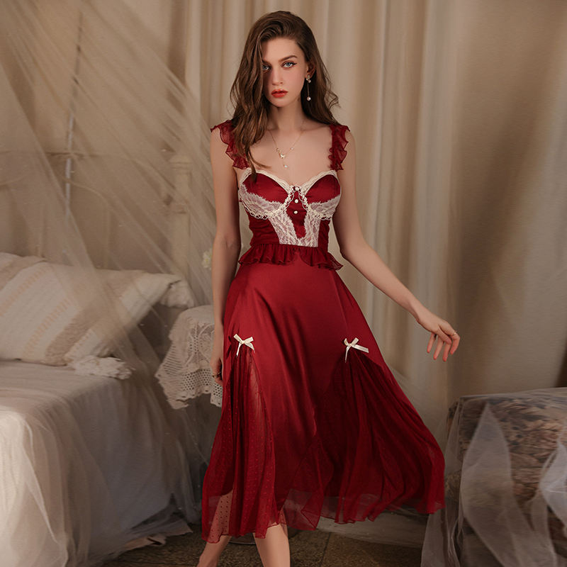 chinese dress ladies Camille Silk Lace Slip Nightgown main image 1