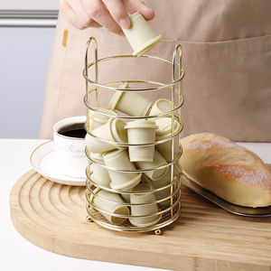 Support de rangement moderne doré pour ustensiles de cuisine, panier de rangement en maille de fer pour capsules de café, couteaux, fourchettes et cuillères - Product Image 2