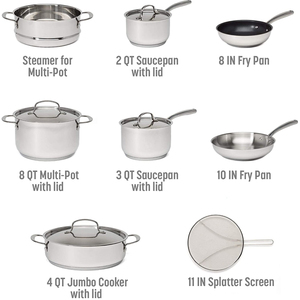 Customizable 12-Piece Stainless Steel Cookware Set Kitchen Cooking Pot Steamer Saucepan Frying <strong>Pan</strong> Logo Support Limited <strong>Company</strong> - Product Image 5
