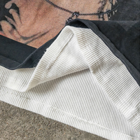 T-shirt à manches longues en coton surdimensionné pour homme, imprimé numérique style Hip Hop, avec finition délavée à l'acide, tissu respirant et anti-rétrécissement