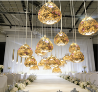 Lustre de Mariage de Luxe, Lampe à 10 Fleurs en Cristal, Décoration d'Événement de Mariage, Luminaires Suspendus en Métal Doré pour Plafond